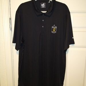 Puma Black Short Sleeve Polo Shirt Men's sz XXL Saint Pius X Men's Club Logo.